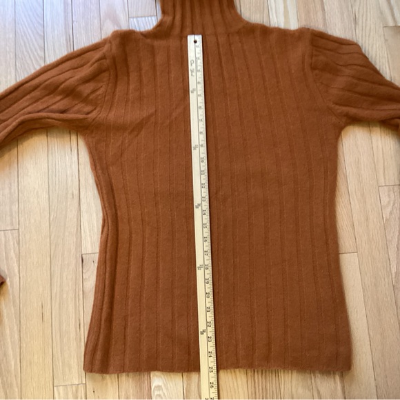 Lambs wool, angora, Turtleneck Sweater, burnt orange, large fitted, vintage - Picture 9 of 12